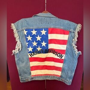 Harley-Davidson Blue Denim Jacket with Eagle Patch